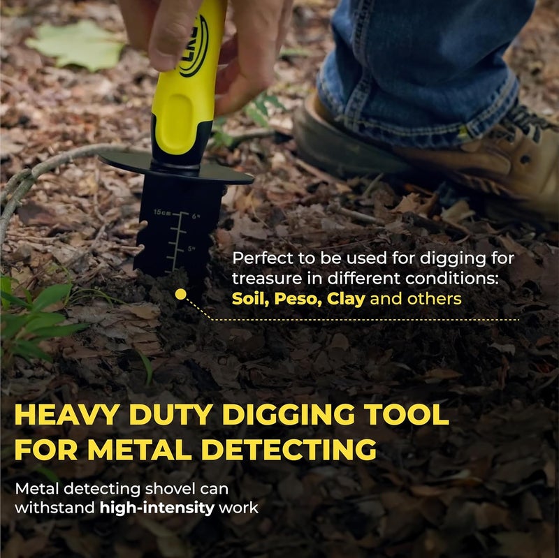 CKG Metal Detector Shovel, Heavy Duty Double Serrated Edge Digger - Metal Detecting Digging Tool with Sheath - Digging Knife for Gardening Trowel Hunting Camping, Weeding, Planting & Treasure Hunting - Image 4
